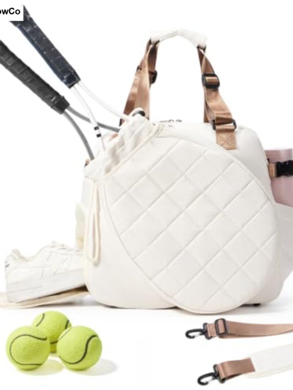 Tennis Bag for 2 Rackets with Shoe Compartment & Wet Pocket